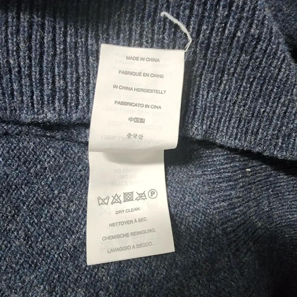 J. CREW Long Sleeve Crew Neck Wool Lambswool Men's Sweater Navy Blue Size XS